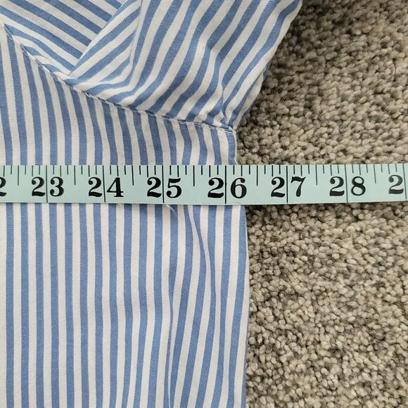GAP Ladies Blue & White Striped Shirt Dress XXL- with Bell Sleeves - Picture 8 of 12